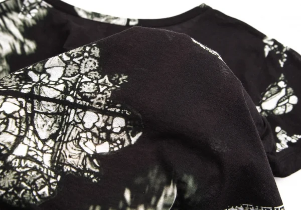 ワイズY's ステンドグラスプリントTシャツ 黒2 K-103034_008
