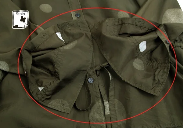 ワイズY's キュプラドットプリント裏使いシャツ カーキ1 K-103037_010