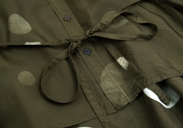 ワイズY's キュプラドットプリント裏使いシャツ カーキ1 K-103037_012