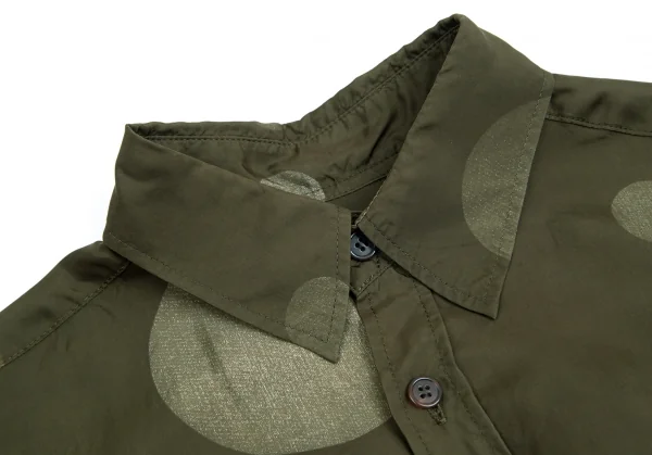 ワイズY's キュプラドットプリント裏使いシャツ カーキ1 K-103037_004