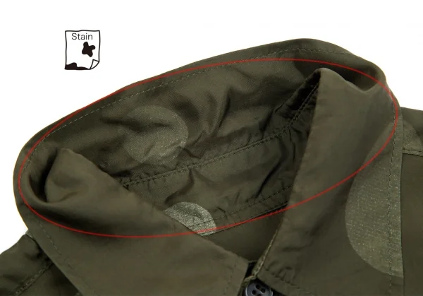 ワイズY's キュプラドットプリント裏使いシャツ カーキ1 K-103037_005