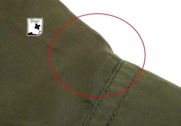 ワイズY's キュプラドットプリント裏使いシャツ カーキ1 K-103037_008