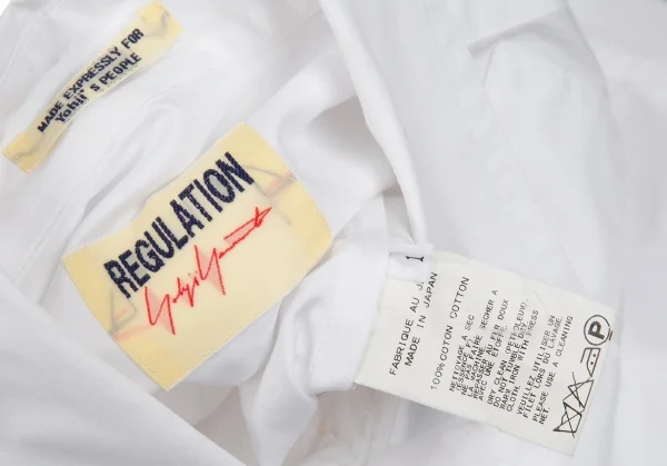 レギュレーション ヨウジヤマモトREGULATION yohji yamamoto コットンブロードリボンパッチシャツ 白1 K-103046_019