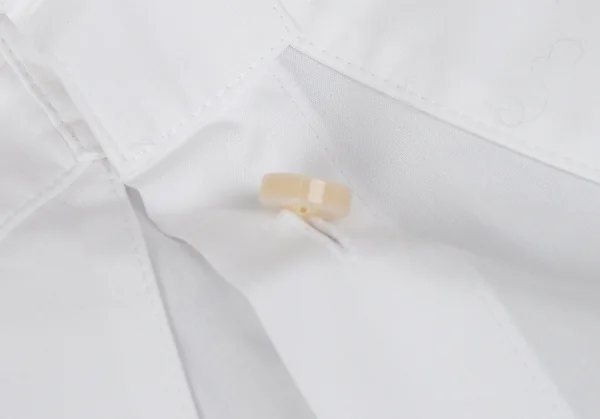 レギュレーション ヨウジヤマモトREGULATION yohji yamamoto コットンブロードリボンパッチシャツ 白1 K-103046_006