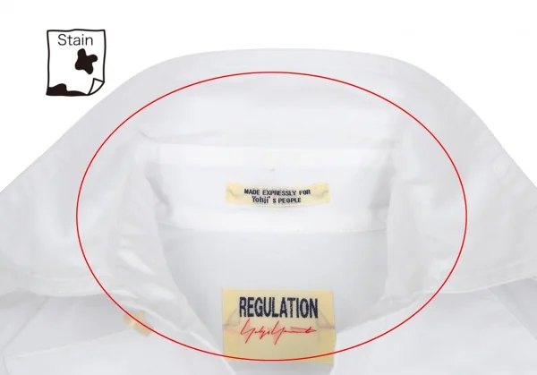 レギュレーション ヨウジヤマモトREGULATION yohji yamamoto コットンブロードリボンパッチシャツ 白1 K-103046_007