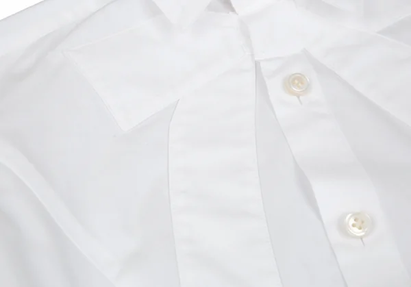 レギュレーション ヨウジヤマモトREGULATION yohji yamamoto コットンブロードリボンパッチシャツ 白1 K-103046_008