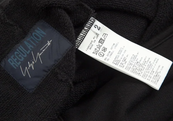 レギュレーション ヨウジヤマモトREGULATION yohji yamamoto スウェットオフショルダーオールインワン 黒2 K-103048_017