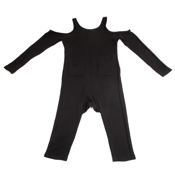 レギュレーション ヨウジヤマモトREGULATION yohji yamamoto スウェットオフショルダーオールインワン 黒2 K-103048_002