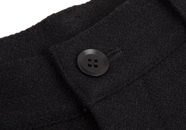 ラグネキカス フォー ヨウジヤマモトRAGNE KIKAS for Yohji Yamamoto 混紡ウール裾カフスデザインパンツ 黒1 K-103049_010