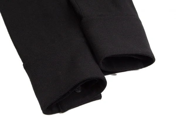 ラグネキカス フォー ヨウジヤマモトRAGNE KIKAS for Yohji Yamamoto 混紡ウール裾カフスデザインパンツ 黒1 K-103049_013