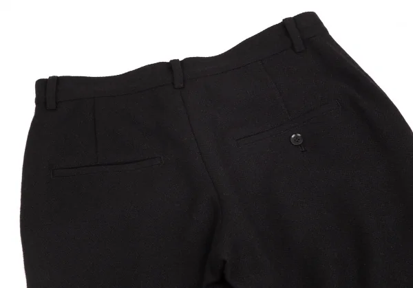 ラグネキカス フォー ヨウジヤマモトRAGNE KIKAS for Yohji Yamamoto 混紡ウール裾カフスデザインパンツ 黒1 K-103049_002
