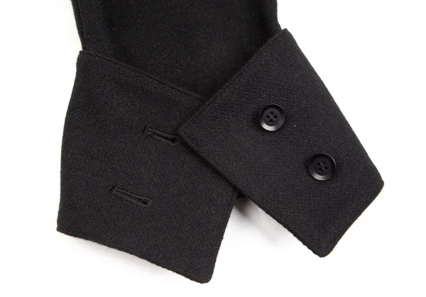ラグネキカス フォー ヨウジヤマモトRAGNE KIKAS for Yohji Yamamoto 混紡ウール裾カフスデザインパンツ 黒1 K-103049_003