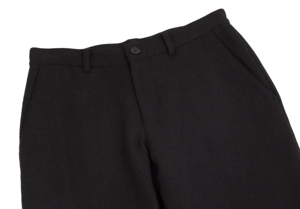 ラグネキカス フォー ヨウジヤマモトRAGNE KIKAS for Yohji Yamamoto 混紡ウール裾カフスデザインパンツ 黒1 K-103049_008