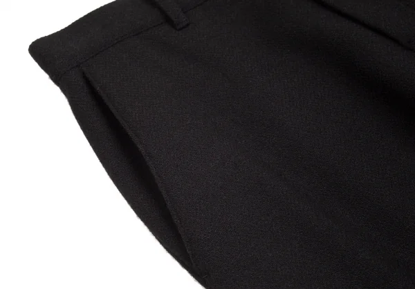 ラグネキカス フォー ヨウジヤマモトRAGNE KIKAS for Yohji Yamamoto 混紡ウール裾カフスデザインパンツ 黒1 K-103049_009