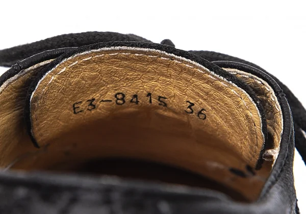 バーニーズニューヨークBARNEYS NEW YORK コルクソールレザーウイングチップシューズ 黒36(23位) K-103055_010