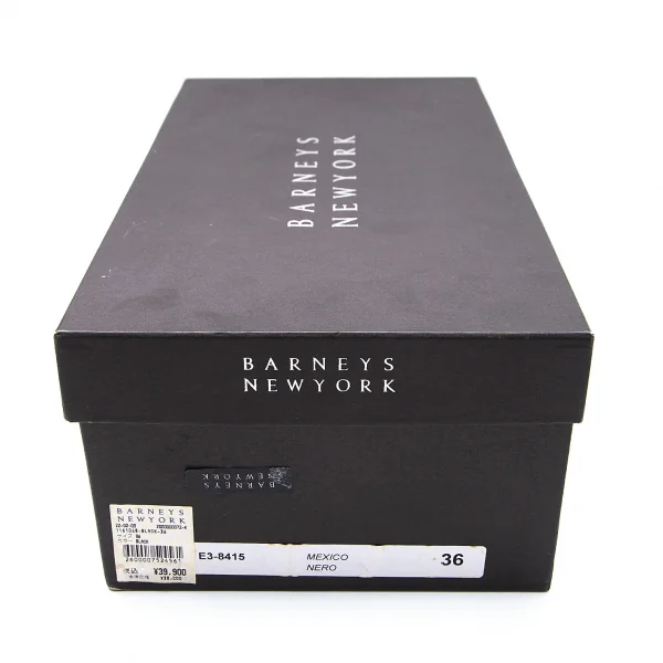 バーニーズニューヨークBARNEYS NEW YORK コルクソールレザーウイングチップシューズ 黒36(23位) K-103055_011