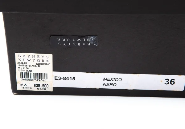 バーニーズニューヨークBARNEYS NEW YORK コルクソールレザーウイングチップシューズ 黒36(23位) K-103055_012