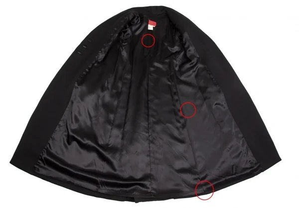 ケンゾーKENZO ウールメタルボタンショールカラーロングコート 黒38 K-103064_013