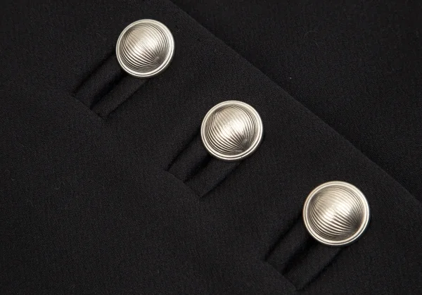 ケンゾーKENZO ウールメタルボタンショールカラーロングコート 黒38 K-103064_007