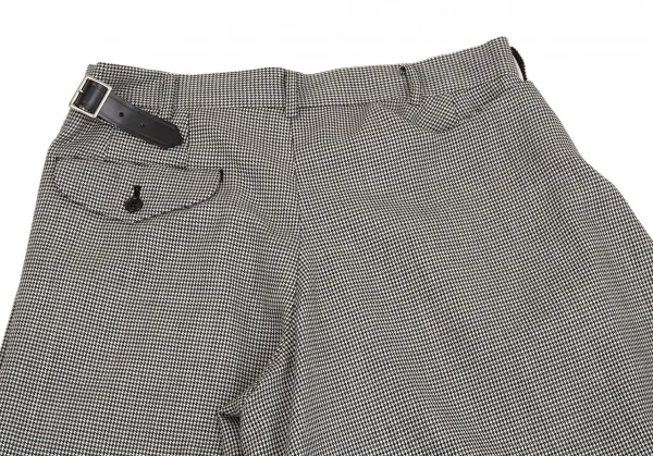 ブラック コムデギャルソンBLACK COMME des GARCONSウールハウンドトゥースラッププリーツスカート風パンツ 白黒M K-103075_014
