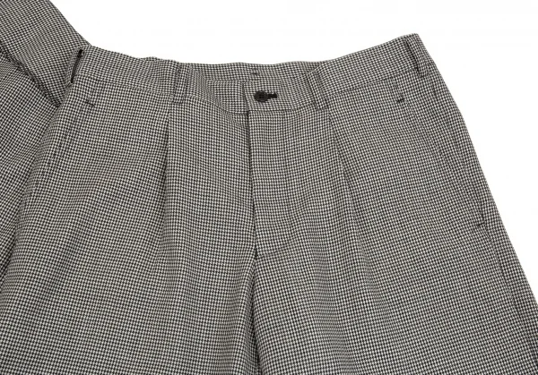 ブラック コムデギャルソンBLACK COMME des GARCONSウールハウンドトゥースラッププリーツスカート風パンツ 白黒M K-103075_007