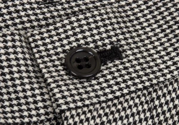 ブラック コムデギャルソンBLACK COMME des GARCONSウールハウンドトゥースラッププリーツスカート風パンツ 白黒M K-103075_008