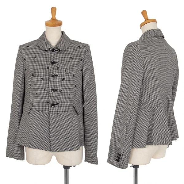 ブラック コムデギャルソンBLACK COMME des GARCONS ウールハウンドトゥースセットアップスーツ 白黒XS/M K-103076_002
