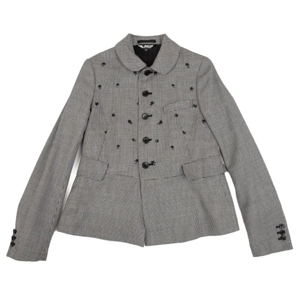 ブラック コムデギャルソンBLACK COMME des GARCONS ウールハウンドトゥースセットアップスーツ 白黒XS/M K-103076_003