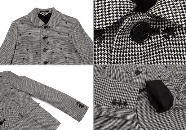 ブラック コムデギャルソンBLACK COMME des GARCONS ウールハウンドトゥースセットアップスーツ 白黒XS/M K-103076_004
