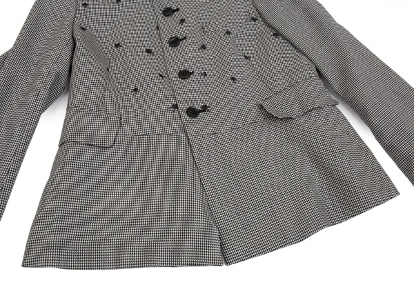 ブラック コムデギャルソンBLACK COMME des GARCONS ウールハウンドトゥースセットアップスーツ 白黒XS/M K-103076_005