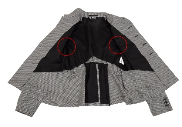 ブラック コムデギャルソンBLACK COMME des GARCONS ウールハウンドトゥースセットアップスーツ 白黒XS/M K-103076_007