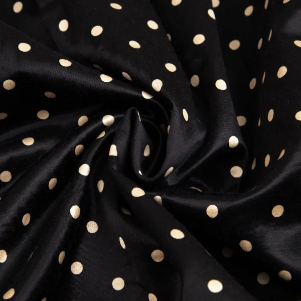 コムコム コムデギャルソンCOMME des GARCONS コットンレーヨンドットサルエルクロップドパンツ 黒クリームS K-103077_010