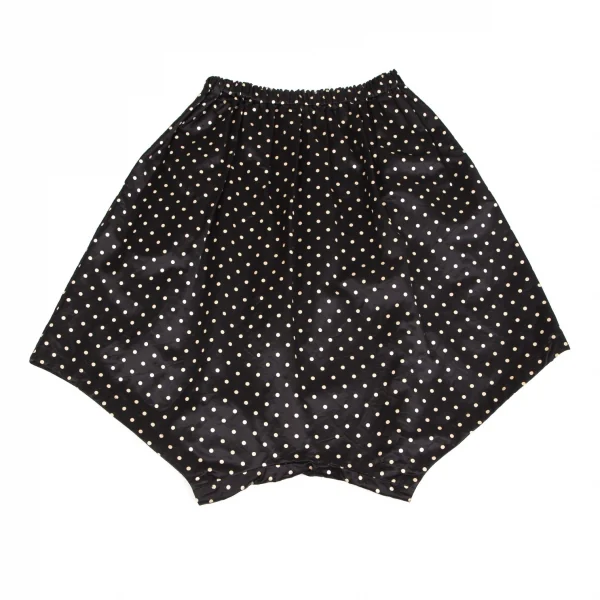 コムコム コムデギャルソンCOMME des GARCONS コットンレーヨンドットサルエルクロップドパンツ 黒クリームS K-103077_002