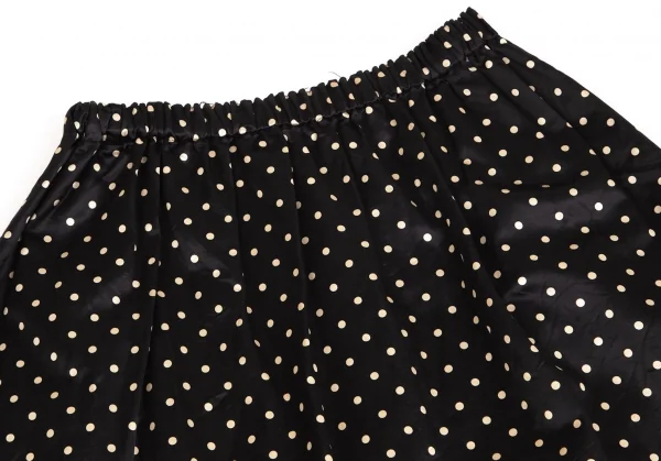 コムコム コムデギャルソンCOMME des GARCONS コットンレーヨンドットサルエルクロップドパンツ 黒クリームS K-103077_003