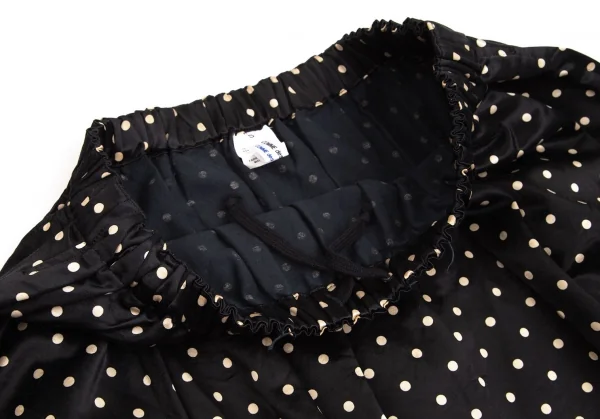 コムコム コムデギャルソンCOMME des GARCONS コットンレーヨンドットサルエルクロップドパンツ 黒クリームS K-103077_004