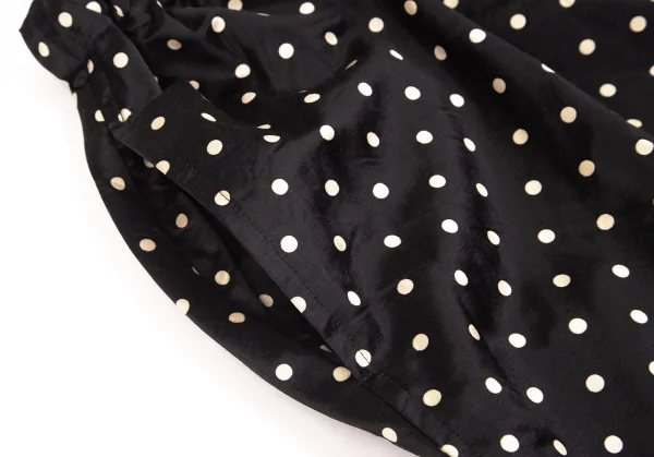 コムコム コムデギャルソンCOMME des GARCONS コットンレーヨンドットサルエルクロップドパンツ 黒クリームS K-103077_005