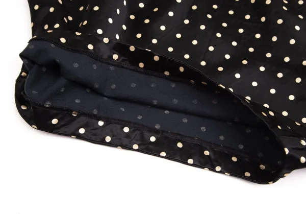 コムコム コムデギャルソンCOMME des GARCONS コットンレーヨンドットサルエルクロップドパンツ 黒クリームS K-103077_007