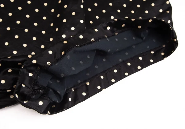 コムコム コムデギャルソンCOMME des GARCONS コットンレーヨンドットサルエルクロップドパンツ 黒クリームS K-103077_008