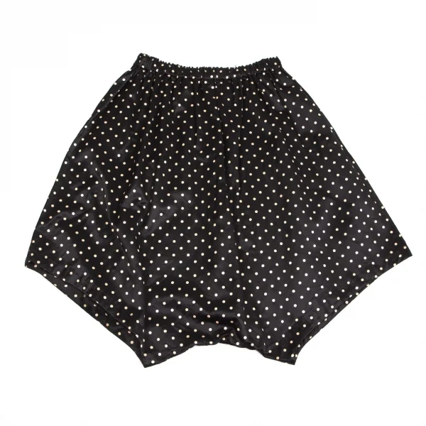 コムコム コムデギャルソンCOMME des GARCONS コットンレーヨンドットサルエルクロップドパンツ 黒クリームS K-103077_009