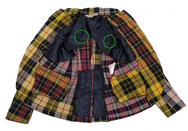 コムコム コムデギャルソンCOMME des GARCONS ポリシワ加工マドラスチェックジャケット マルチSS K-103088_011