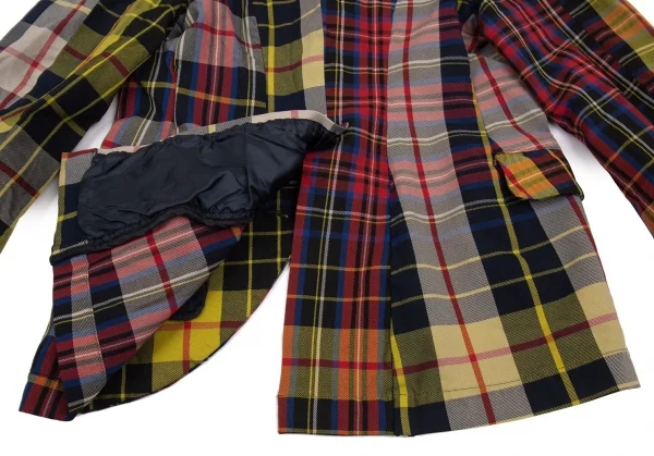 コムコム コムデギャルソンCOMME des GARCONS ポリシワ加工マドラスチェックジャケット マルチSS K-103088_016