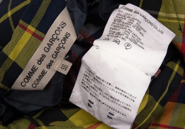 コムコム コムデギャルソンCOMME des GARCONS ポリシワ加工マドラスチェックジャケット マルチSS K-103088_019