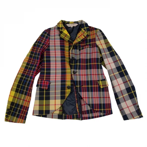 コムコム コムデギャルソンCOMME des GARCONS ポリシワ加工マドラスチェックジャケット マルチSS K-103088_002