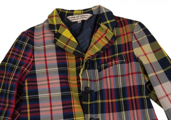 コムコム コムデギャルソンCOMME des GARCONS ポリシワ加工マドラスチェックジャケット マルチSS K-103088_003