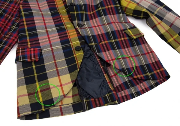 コムコム コムデギャルソンCOMME des GARCONS ポリシワ加工マドラスチェックジャケット マルチSS K-103088_007