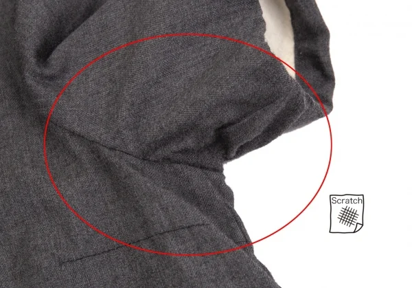 コムコム コムデギャルソンCOMME des GARCONS ウールウエストベルトラウンドカラー半袖ワンピース グレーS K-103104_005