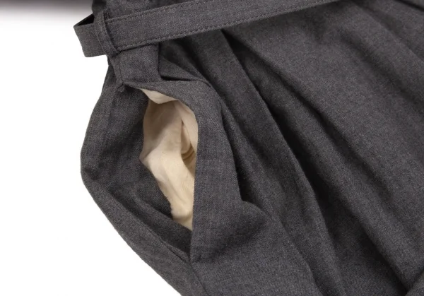 コムコム コムデギャルソンCOMME des GARCONS ウールウエストベルトラウンドカラー半袖ワンピース グレーS K-103104_008