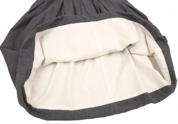 コムコム コムデギャルソンCOMME des GARCONS ウールウエストベルトラウンドカラー半袖ワンピース グレーS K-103104_009