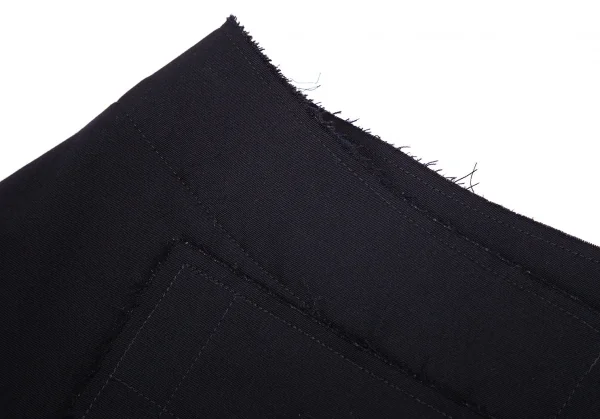 コムデギャルソンCOMME des GARCONS ウールギャバセンターカッティング裁ち切りハーフラップパンツ 紺S K-103114_004