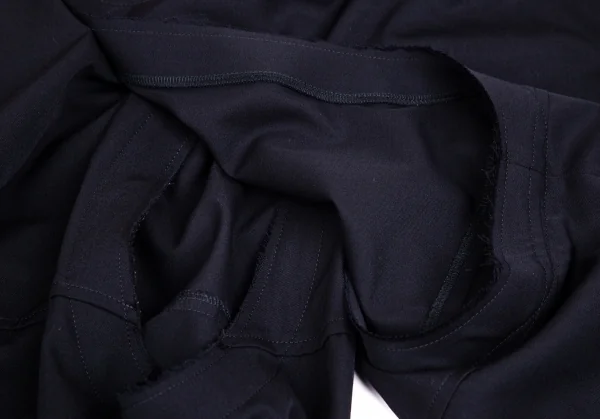 コムデギャルソンCOMME des GARCONS ウールギャバセンターカッティング裁ち切りハーフラップパンツ 紺S K-103114_009